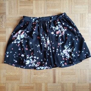 Lauren Conrad Circle Skirt, Black and Floral